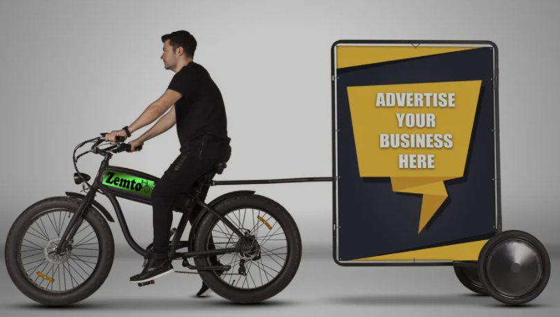 Zemto Umbauten für Lastenfahrräder, Werbefahrrad
